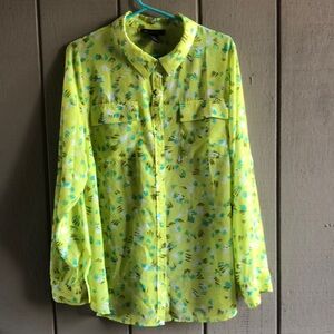 Lane Bryant Lime Green Sheer Blous